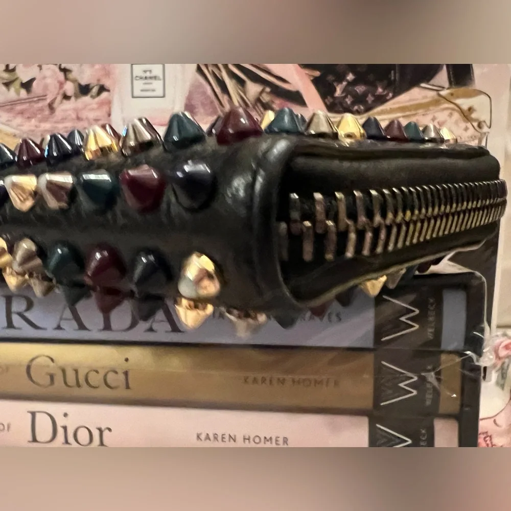 CHRISTIAN LOUBOUTIN Panettone wallet EMPIRE SPIKES in black/multi - Picture 4 of 11